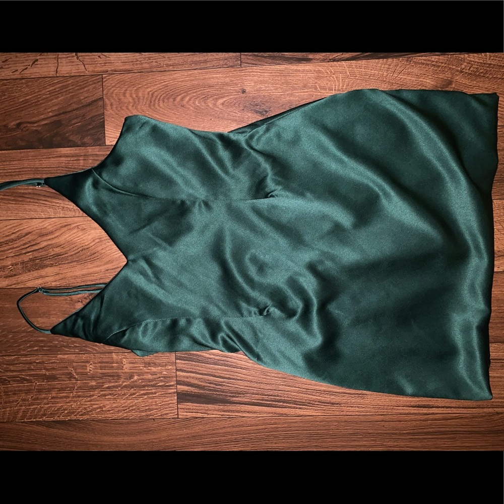 Green Satin Mini Dress